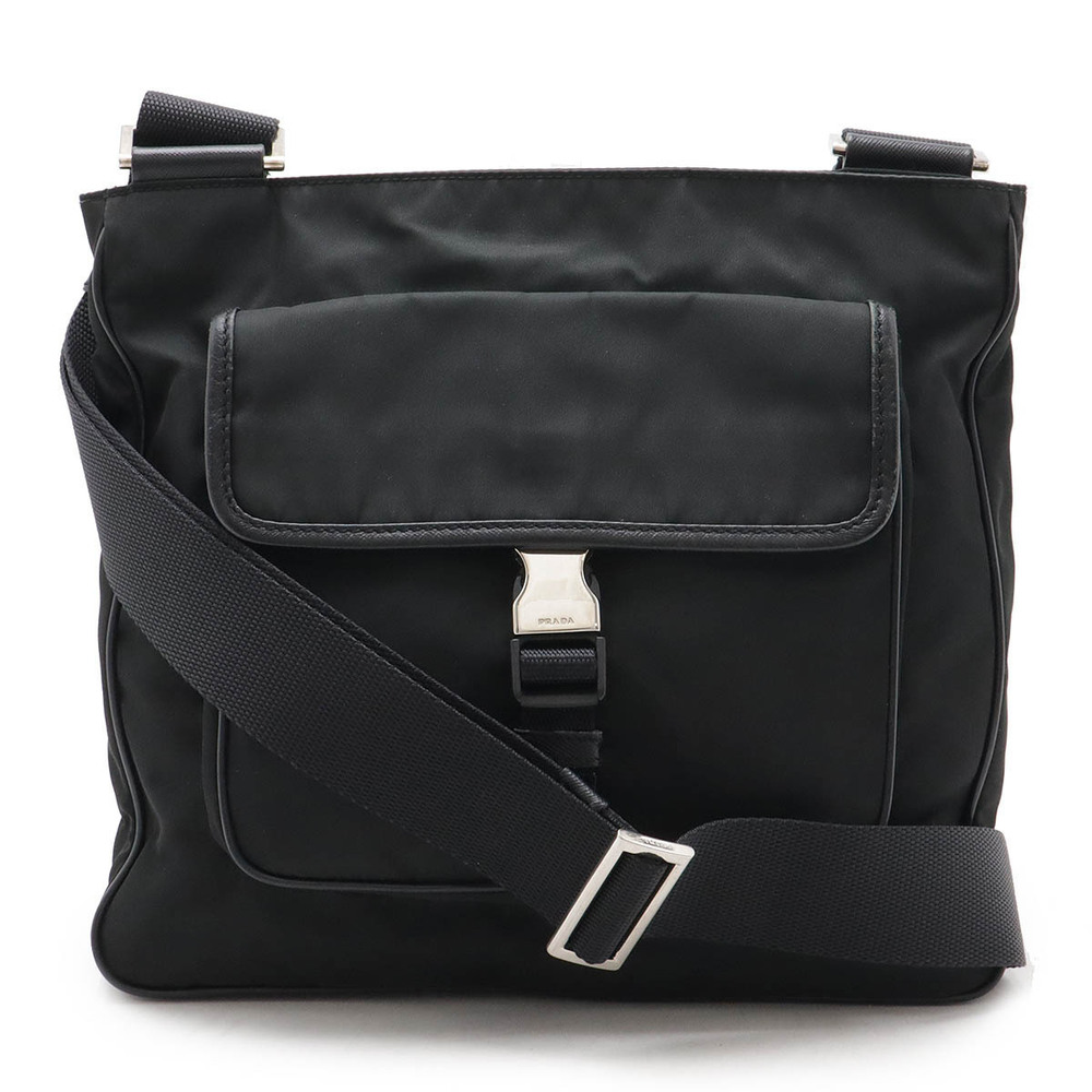 Prada Tessuto Crossbody Bag Leather NERO Black